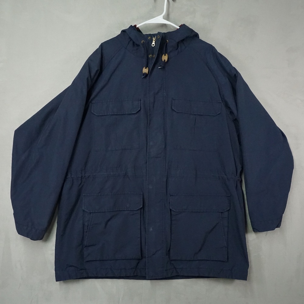 Vintage LL Bean Parka Jacket Mens XXL Buffalo Plaid Lined Hooded Full Zip Coat